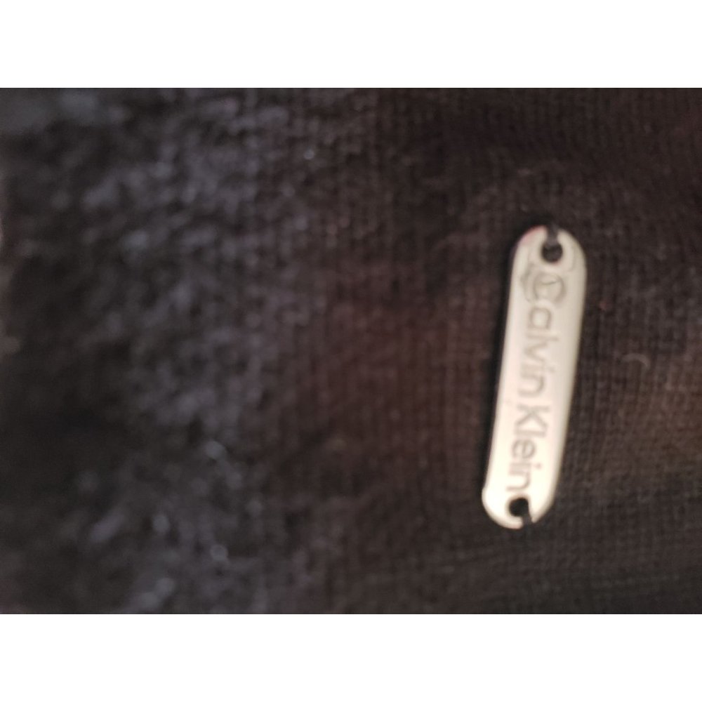 CALVIN KLIEN SWEATER‎ SIZE  EXTRA LARGE BLACK BEADED BLACK PEARLS AND SPARKLES - Picture 7 of 10